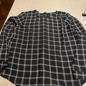Maurices Black and White Plaid Top